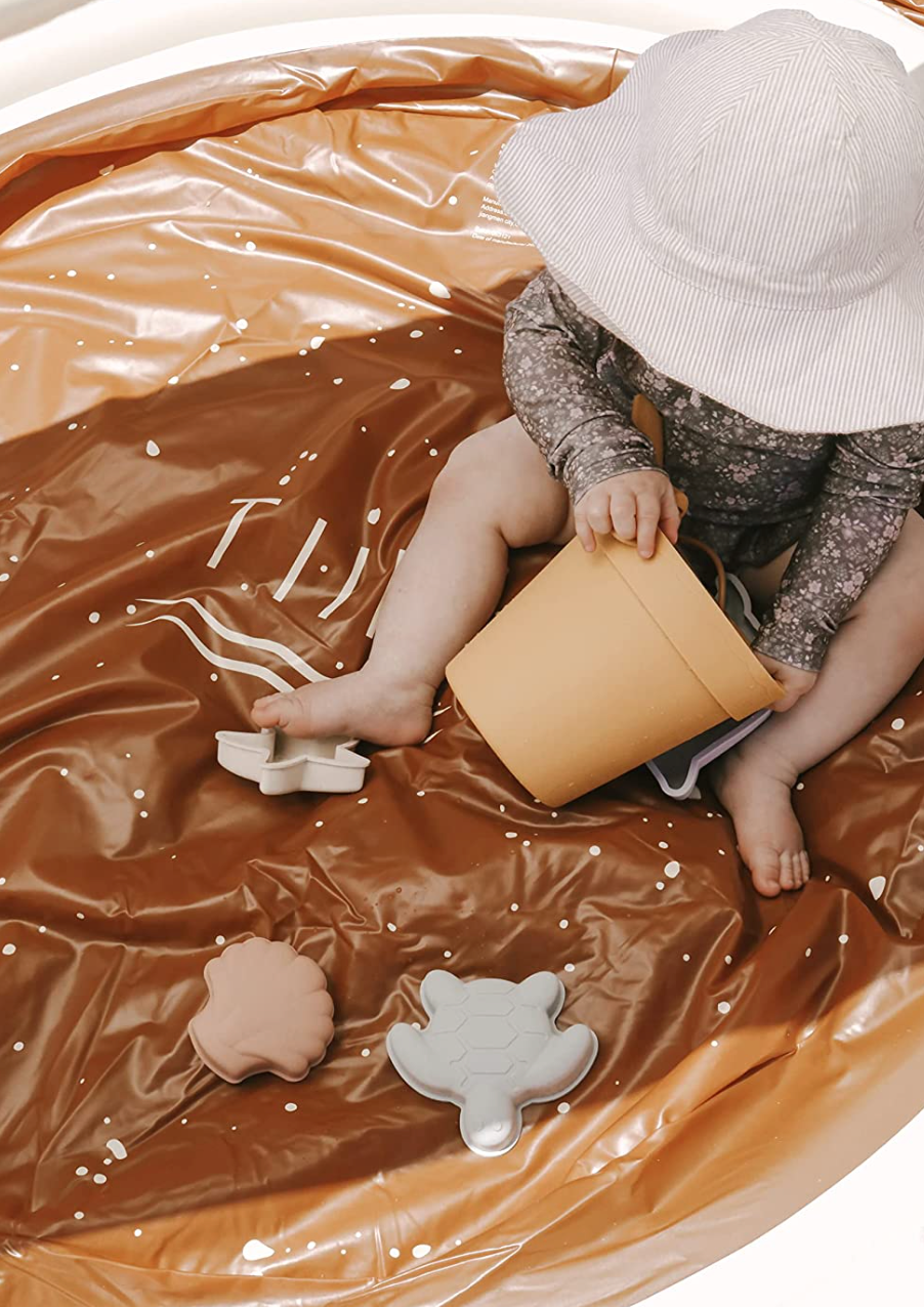 Beach Bucket Set — bucket, shovel, and four molds.