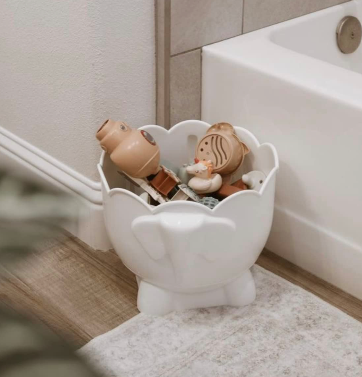 Bath Buddy in the bathtub